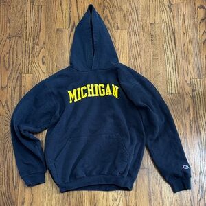 Champion Michigan Hoodie in Navy and Yellow